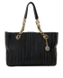 Plisse Tote, &pound;375, Handbags, Black, Leather, Front view
